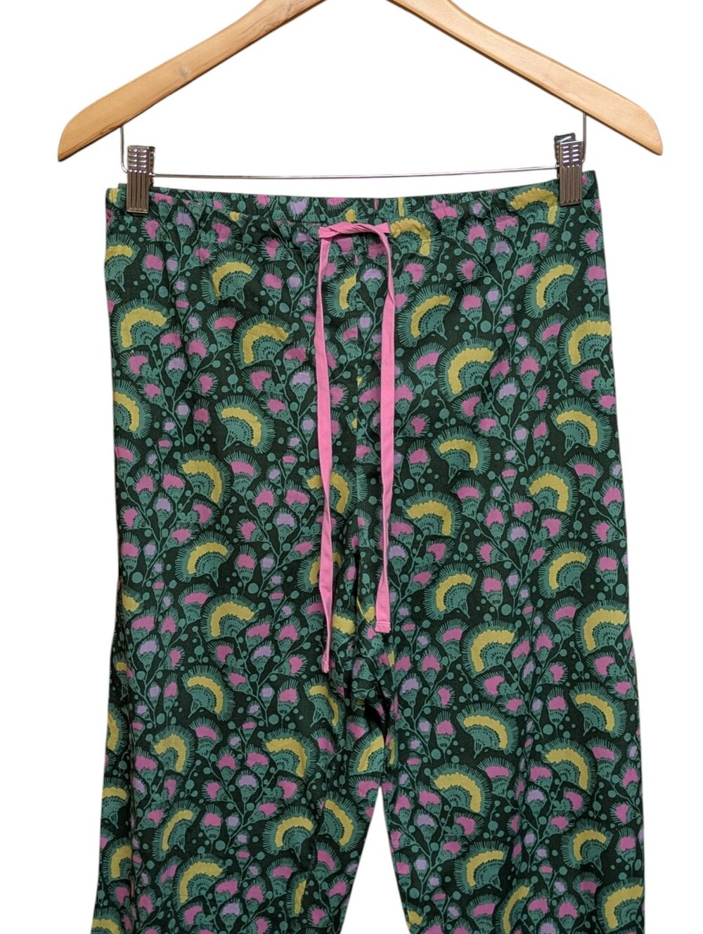 The Cat's Pajamas Green Floral Print 100% Cotton Pajama Set Size Small - Picture 5 of 12